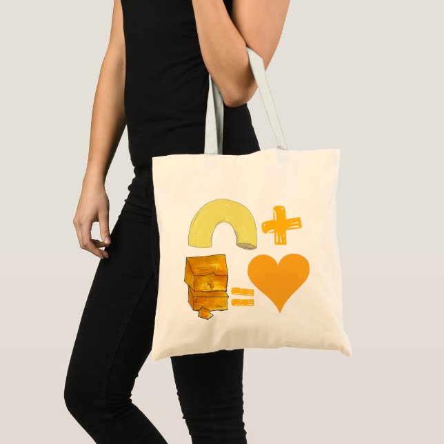 Classic Food Pair Macaroni + Cheese = Love Heart Tote Bag (Front (Product))