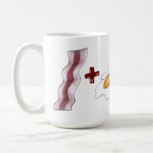 Classic Food Pairing BACON + EGGS = Love Heart Coffee Mug