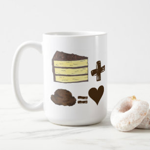 Classic Food Pairing Cake + Ice Cream = Love Heart Coffee Mug