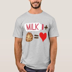 Classic Food Pairing Milk + Cookies = Love Heart T-Shirt