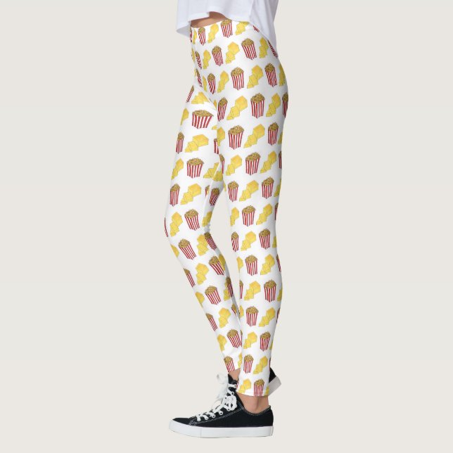 Classic Food Pairing Movie Theatre Popcorn Butter Leggings (Left)