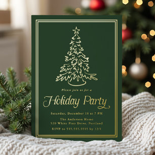 Classic Forest Green Christmas Tree Holiday Party