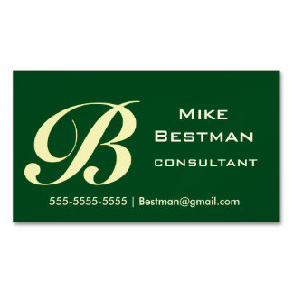 Classic Forest Green Magnetic Business Card