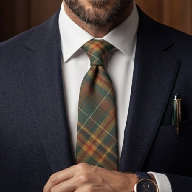 Classic Forest Green Tartan Plaid Pattern Tie (Creator Uploaded)