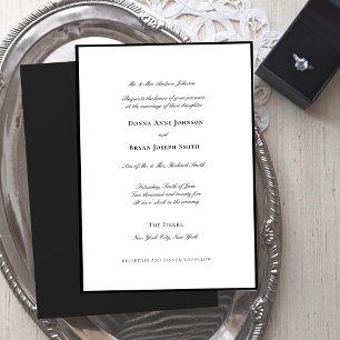 Classic formal black border Wedding  Invitation