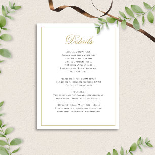Classic Formal Black & Gold Wedding Details Enclosure Card