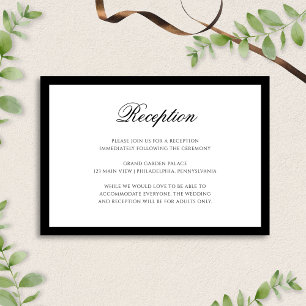 Classic Formal Black-Tie Wedding Reception Enclosure Card