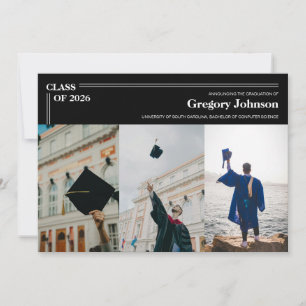 Classic formal boy graduation announcement card
