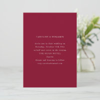Classic Formal Burgundy Minimalist Wedding