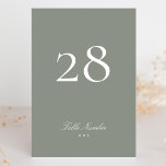 Classic Formal Calligraphy Grey Green Wedding Table Number<br><div class="desc">This Design is part of a collection;
Please get in touch with me if you need help finding matching designs or products;
Also available in alternate colours</div>