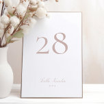 Classic Formal Calligraphy Pink Taupe Wedding Table Number<br><div class="desc">This Design is part of a collection;
Please get in touch with me if you need help finding matching designs or products;
Also available in alternate colours</div>