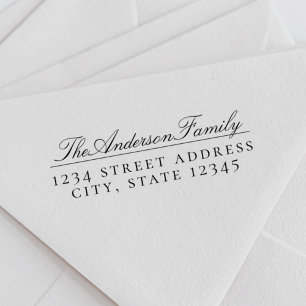 Classic Formal Custom Family Name Return Address Self-inking Stamp