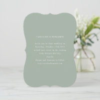 Classic Formal Dusty Sage Unique Shape Wedding