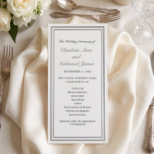 Classic Formal Ecru Frame Wedding Prorgram