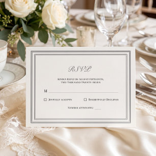 Classic Formal Ecru Frame Wedding RSVP