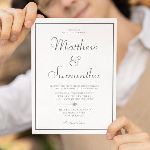 Classic Formal Elegant Wedding Invitation