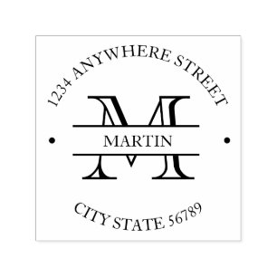 Classic Formal Family Name Initial Return Address Self-inking Stamp