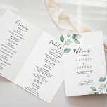 Classic Formal Green Leaves Folded Wedding  Programme<br><div class="desc">This classic formal green leaves folded wedding program is perfect for a rustic wedding. The design features watercolor hand-drawn green leaves,  inspiring natural beauty.

Include a quote or short message,  order of service,  wedding party and thank you message.</div>