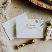 Classic Formal Green Wedding Song Request Card