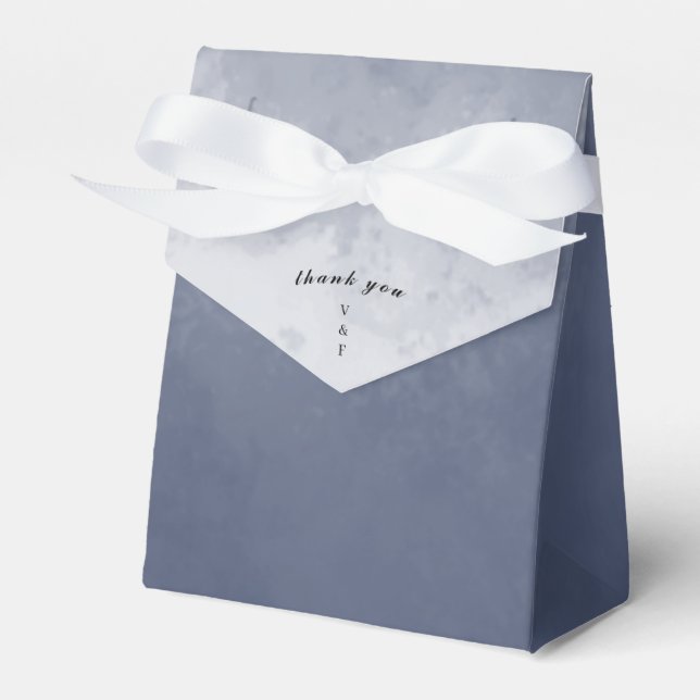 Classic Formal Navy Blue Smoke Favour Box (Front Side)