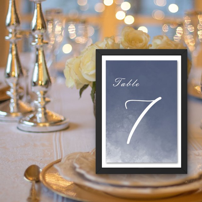 Classic Formal Navy Blue Smoke Table Number (Creator Uploaded)