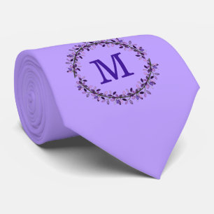 Classic Formal Purple Initial Letter Monogram Tie