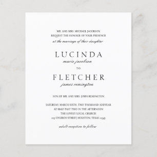 Classic Formal QR Code Budget Wedding Invitation Flyer