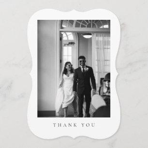 Classic Formal Wedding Photo QR Code Bracket Thank You Card