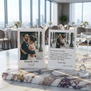 Classic Formal Wedding Photo Thank You Card