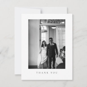Classic Formal Wedding Photo Thank You Card
