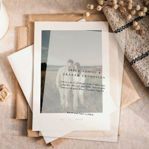 Classic Formal Wedding Photo Vellum Invitations
