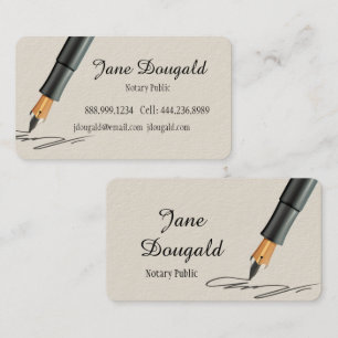 Classic Fountain Pen Notary Business Card