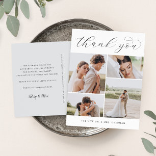 Classic Four Multi Photo Wedding Thank You Postcard