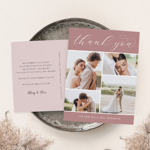 Classic Four   Multi Photo Wedding Thank You Postcard