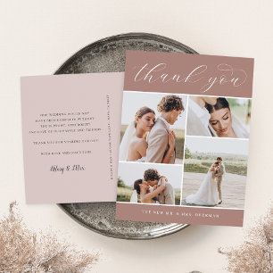 Classic Four   Multi Photo Wedding Thank You Postcard