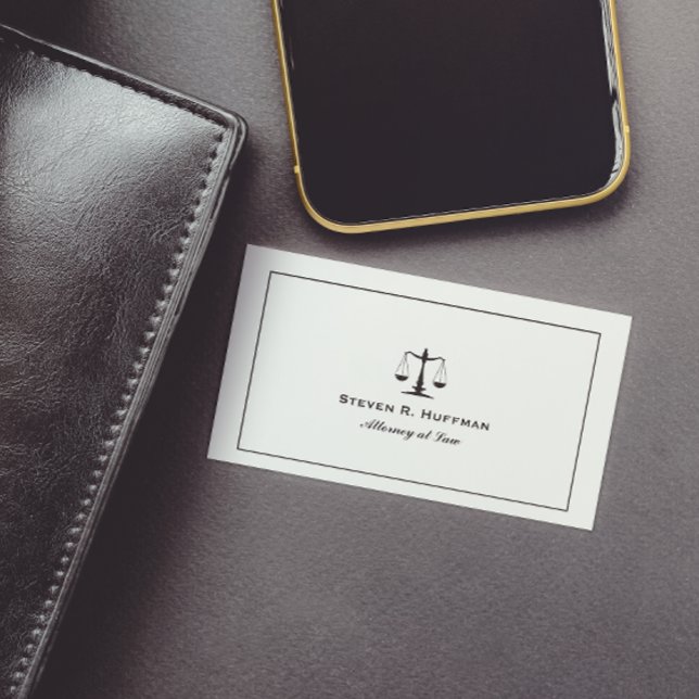 Classic frame Attorney  Justice Scale Professional Business Card (Creator Uploaded)