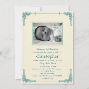 Classic Frame Photo Baptism/Christening Invitation