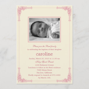 Classic Frame Photo Baptism/Christening Invitation