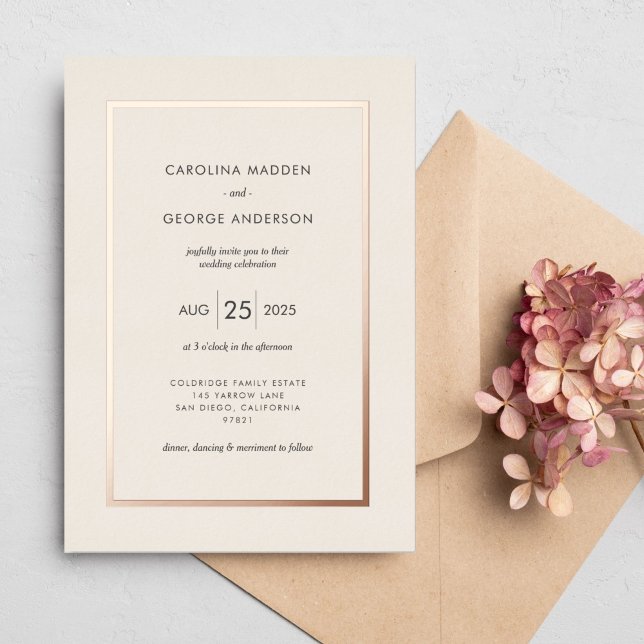 Classic Frame Wedding Foil Invitation (Creator Uploaded)