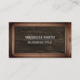 Classic Frame   Wood Grain   Vintage Business Card