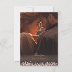 classic french floral garden chateau wedding thank you card