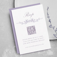 Classic French Lavender Floral Border Wedding RSVP
