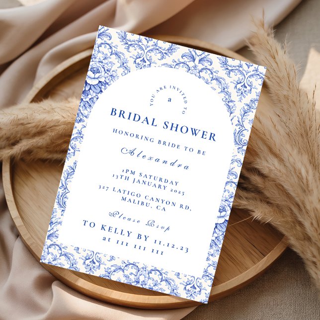 Classic French Toile Bridal Shower Invitation (Creator Uploaded)