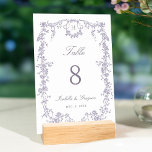 Classic French Victorian Lavender Frame Wedding Table Number<br><div class="desc">Elegant French frame wedding table number with monogram. For more advanced customization of this design,  please click the BLUE DESIGN TOOL BUTTON above!  Matching items are also available.</div>
