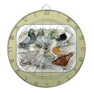 Classic Frill Barred Pigeons Dartboard