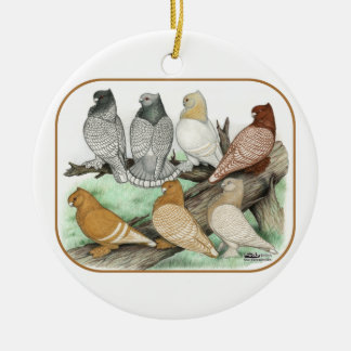 Classic Frill Pigeons Blondinettes Ceramic Tree Decoration