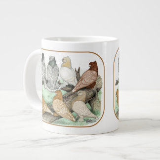 Classic Frill Pigeons Blondinettes Large Coffee Mug