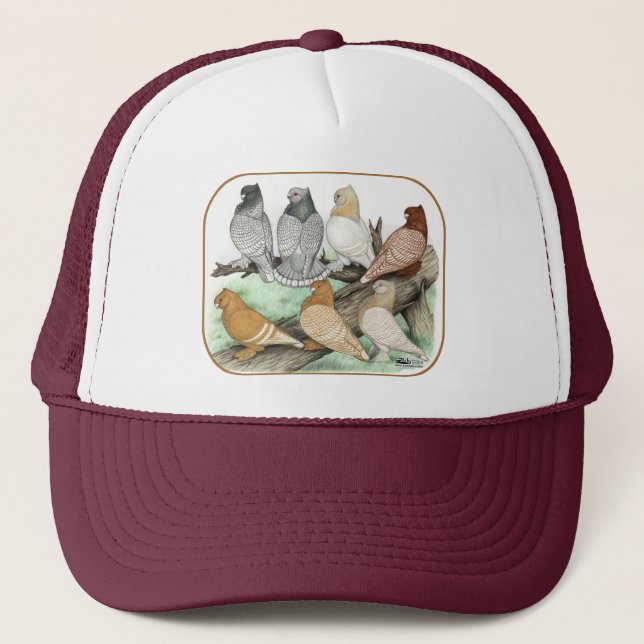 Classic Frill Pigeons Blondinettes Trucker Hat (Front)