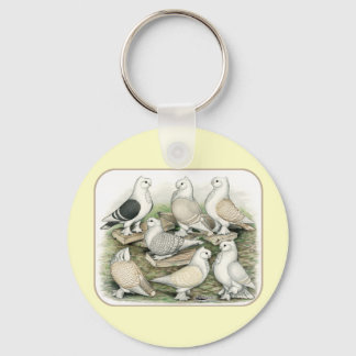 Classic Frill Pigeons Satinettes Key Ring