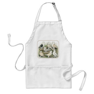 Classic Frill Pigeons Satinettes Standard Apron